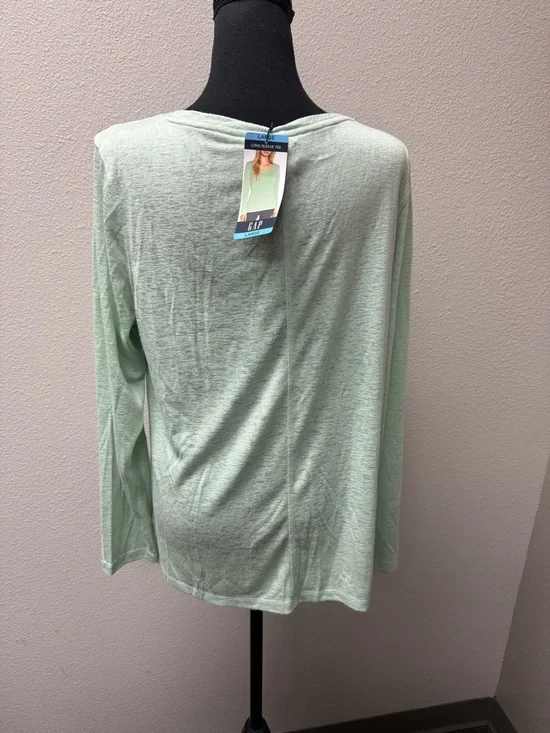 NWT GAP Mint Green Long Sleeve Tee Lightweight Soft Casual Basic Top Large - Picture 5 of 10